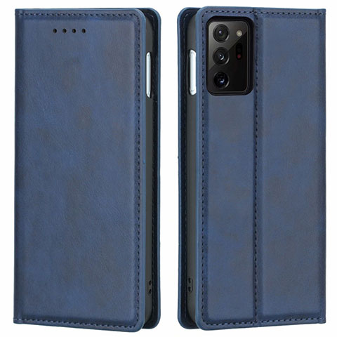 Custodia Portafoglio In Pelle Cover con Supporto T05 per Samsung Galaxy Note 20 Ultra 5G Blu