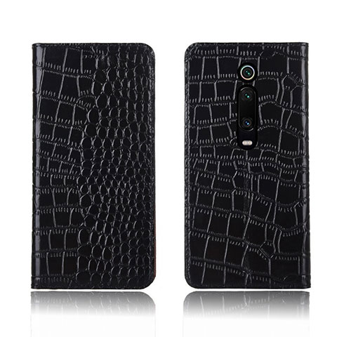 Custodia Portafoglio In Pelle Cover con Supporto T05 per Xiaomi Mi 9T Pro Nero