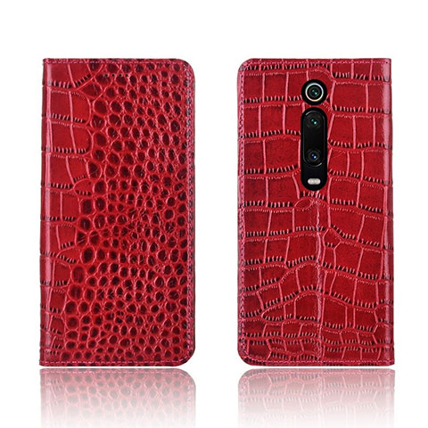 Custodia Portafoglio In Pelle Cover con Supporto T05 per Xiaomi Mi 9T Pro Rosso