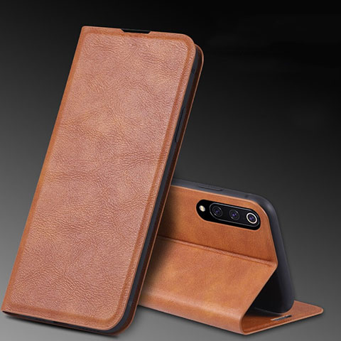 Custodia Portafoglio In Pelle Cover con Supporto T05 per Xiaomi Mi A3 Arancione