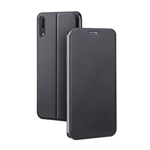 Custodia Portafoglio In Pelle Cover con Supporto T06 per Huawei P20 Nero