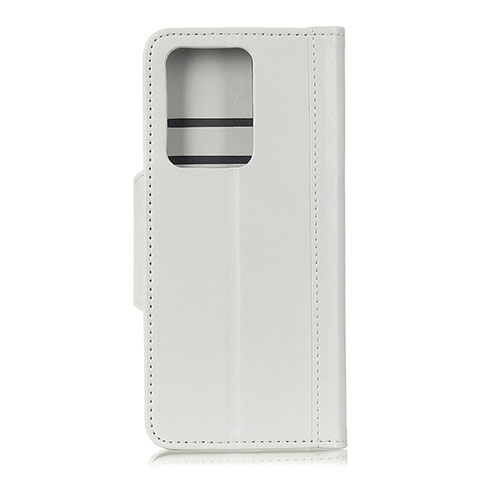 Custodia Portafoglio In Pelle Cover con Supporto T06 per Huawei P40 Pro+ Plus Bianco