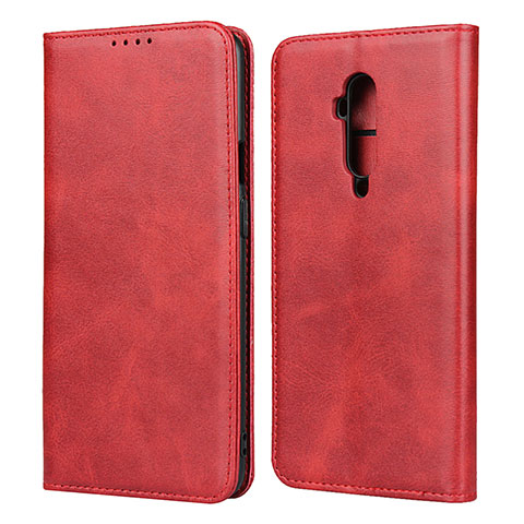 Custodia Portafoglio In Pelle Cover con Supporto T06 per OnePlus 7T Pro Rosso