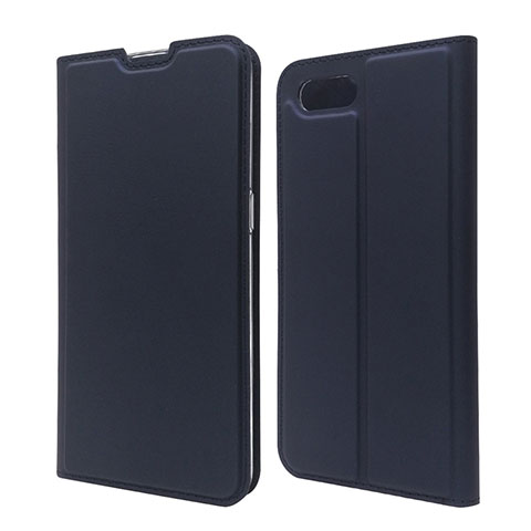 Custodia Portafoglio In Pelle Cover con Supporto T06 per Oppo K1 Blu