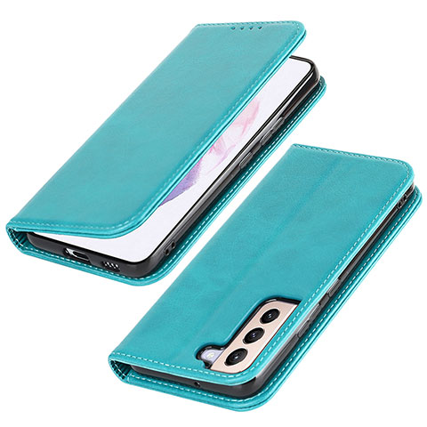 Custodia Portafoglio In Pelle Cover con Supporto T06D per Samsung Galaxy S21 Plus 5G Cielo Blu