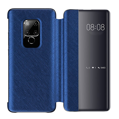 Custodia Portafoglio In Pelle Cover con Supporto T07 per Huawei Mate 20 Blu