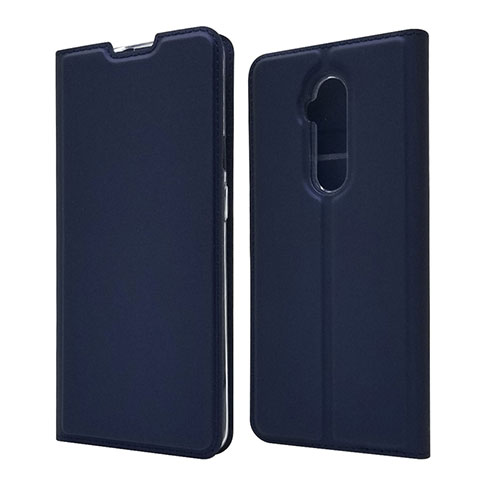 Custodia Portafoglio In Pelle Cover con Supporto T07 per OnePlus 7T Pro Blu