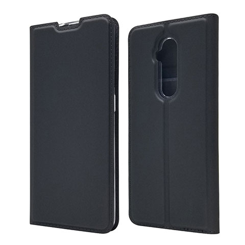 Custodia Portafoglio In Pelle Cover con Supporto T07 per OnePlus 7T Pro Nero