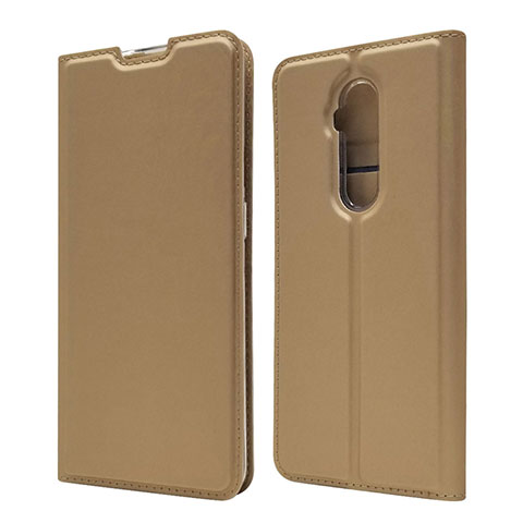 Custodia Portafoglio In Pelle Cover con Supporto T07 per OnePlus 7T Pro Oro