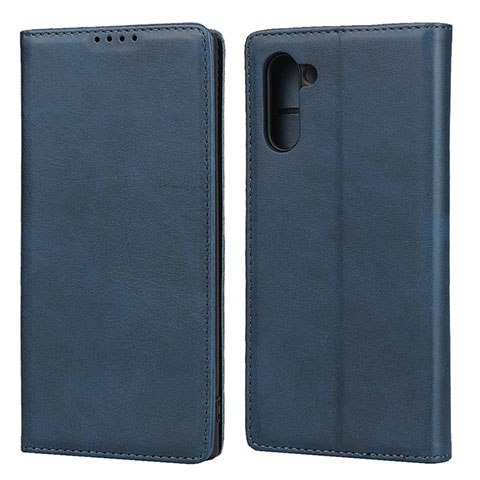 Custodia Portafoglio In Pelle Cover con Supporto T07 per Samsung Galaxy Note 10 Blu