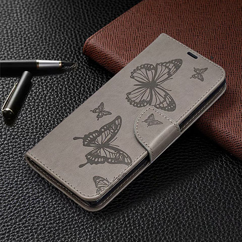 Custodia Portafoglio In Pelle Cover con Supporto T07 per Samsung Galaxy Note 20 5G Grigio