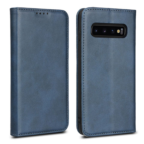 Custodia Portafoglio In Pelle Cover con Supporto T07 per Samsung Galaxy S10 5G Blu