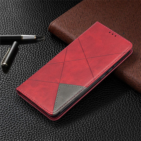 Custodia Portafoglio In Pelle Cover con Supporto T07 per Xiaomi Redmi 9AT Rosso
