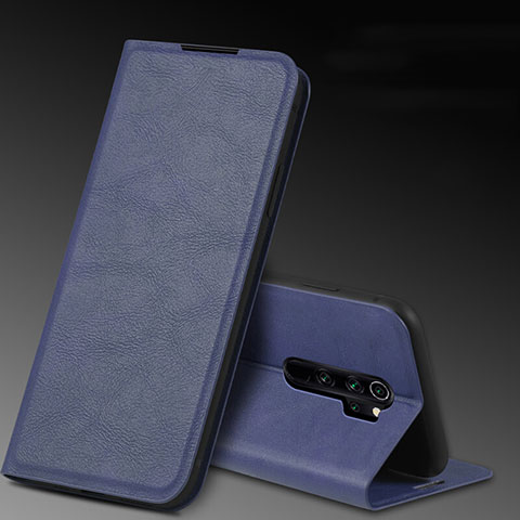Custodia Portafoglio In Pelle Cover con Supporto T07 per Xiaomi Redmi Note 8 Pro Blu