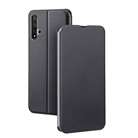 Custodia Portafoglio In Pelle Cover con Supporto T08 per Huawei Honor 20 Nero