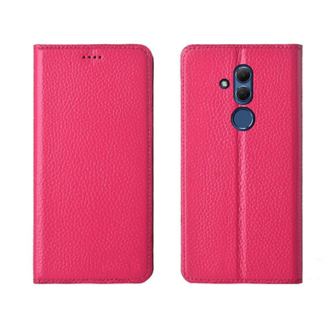 Custodia Portafoglio In Pelle Cover con Supporto T08 per Huawei Mate 20 Lite Rosa Caldo