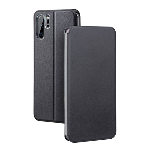 Custodia Portafoglio In Pelle Cover con Supporto T08 per Huawei P30 Pro Nero