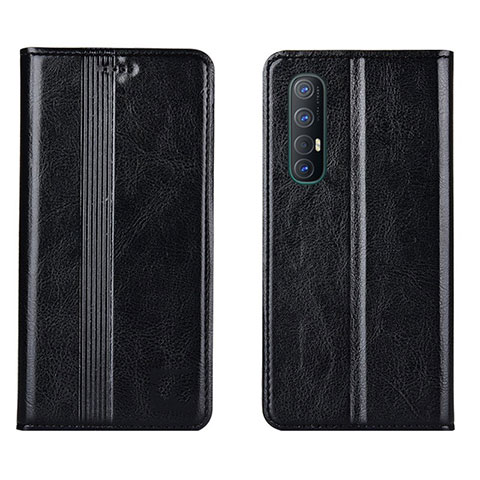 Custodia Portafoglio In Pelle Cover con Supporto T08 per Oppo Find X2 Neo Nero