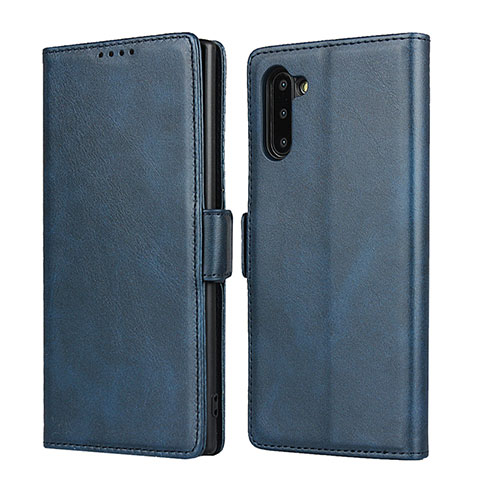 Custodia Portafoglio In Pelle Cover con Supporto T08 per Samsung Galaxy Note 10 5G Blu