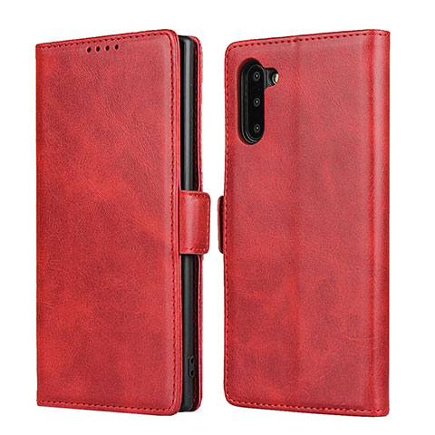 Custodia Portafoglio In Pelle Cover con Supporto T08 per Samsung Galaxy Note 10 5G Rosso