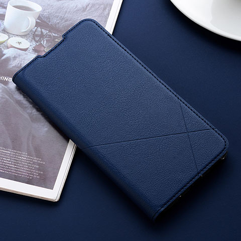 Custodia Portafoglio In Pelle Cover con Supporto T08 per Xiaomi Mi 9T Blu