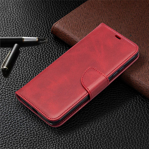Custodia Portafoglio In Pelle Cover con Supporto T08 per Xiaomi Redmi 9AT Rosso