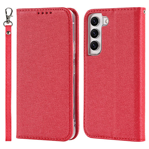 Custodia Portafoglio In Pelle Cover con Supporto T08D per Samsung Galaxy S21 FE 5G Rosso