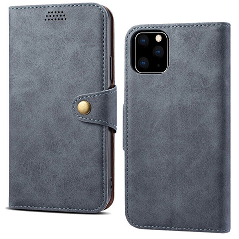 Custodia Portafoglio In Pelle Cover con Supporto T09 per Apple iPhone 11 Pro Max Grigio