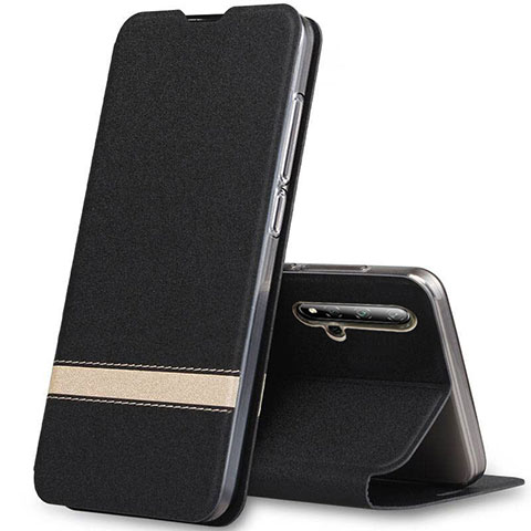 Custodia Portafoglio In Pelle Cover con Supporto T09 per Huawei Honor 20 Nero