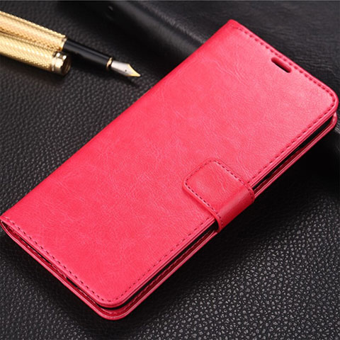 Custodia Portafoglio In Pelle Cover con Supporto T09 per Huawei Honor 20 Pro Rosa Caldo