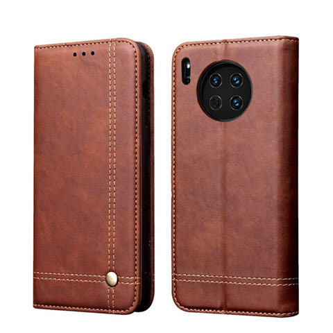 Custodia Portafoglio In Pelle Cover con Supporto T09 per Huawei Mate 30 Marrone