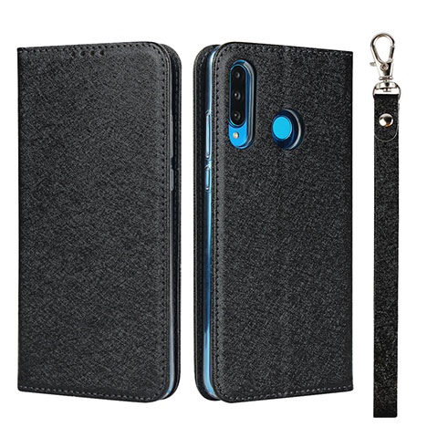 Custodia Portafoglio In Pelle Cover con Supporto T09 per Huawei P30 Lite New Edition Nero