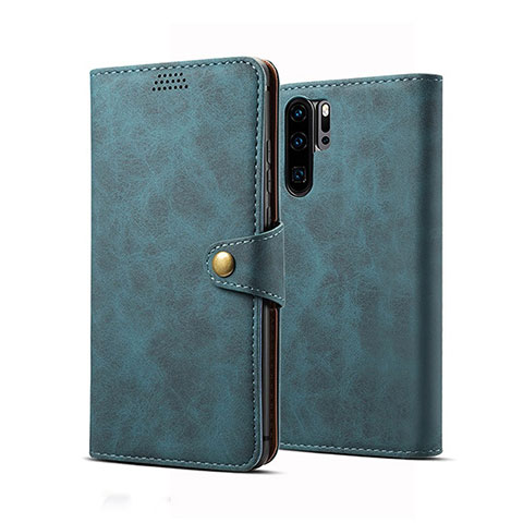 Custodia Portafoglio In Pelle Cover con Supporto T09 per Huawei P30 Pro Blu