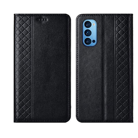 Custodia Portafoglio In Pelle Cover con Supporto T09 per Oppo Reno4 5G Nero