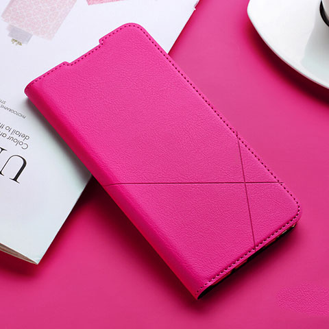 Custodia Portafoglio In Pelle Cover con Supporto T09 per Xiaomi Mi A3 Rosa Caldo