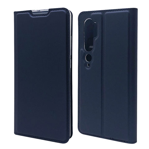 Custodia Portafoglio In Pelle Cover con Supporto T09 per Xiaomi Mi Note 10 Blu
