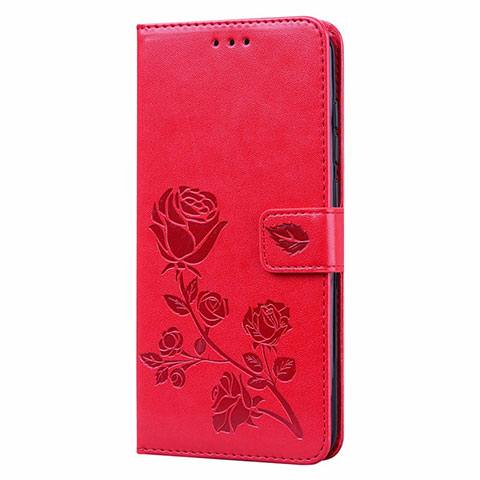 Custodia Portafoglio In Pelle Cover con Supporto T09 per Xiaomi Redmi Note 9 Rosso
