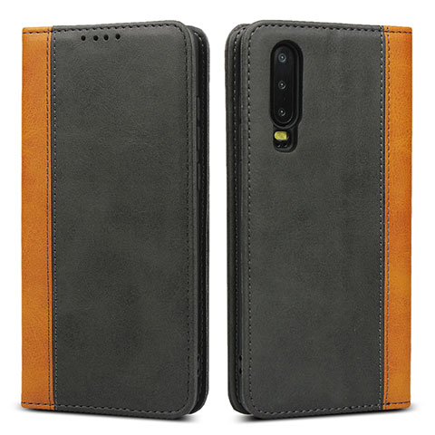 Custodia Portafoglio In Pelle Cover con Supporto T10 per Huawei P30 Nero