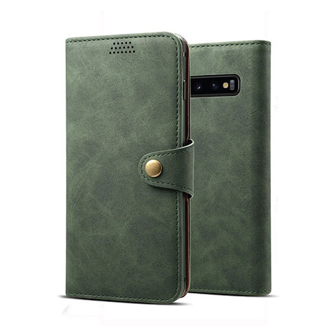 Custodia Portafoglio In Pelle Cover con Supporto T10 per Samsung Galaxy S10 5G Verde