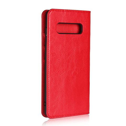 Custodia Portafoglio In Pelle Cover con Supporto T10 per Samsung Galaxy S10 Plus Rosso