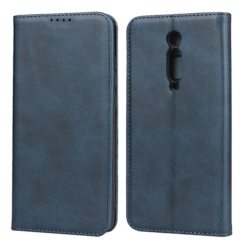 Custodia Portafoglio In Pelle Cover con Supporto T10 per Xiaomi Redmi K20 Blu