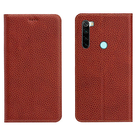 Custodia Portafoglio In Pelle Cover con Supporto T10 per Xiaomi Redmi Note 8 (2021) Rosso Rosa