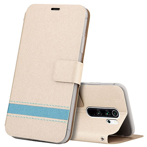 Custodia Portafoglio In Pelle Cover con Supporto T10 per Xiaomi Redmi Note 8 Pro Oro