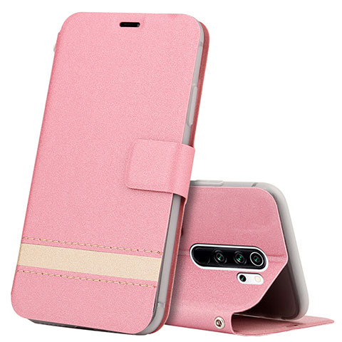 Custodia Portafoglio In Pelle Cover con Supporto T10 per Xiaomi Redmi Note 8 Pro Rosa