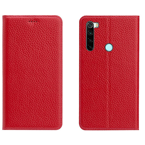 Custodia Portafoglio In Pelle Cover con Supporto T10 per Xiaomi Redmi Note 8T Rosso