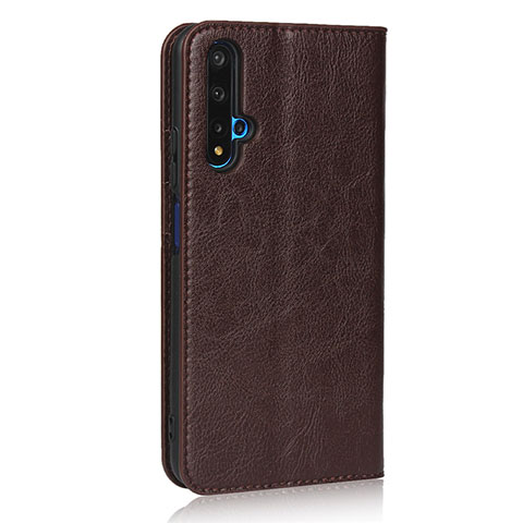 Custodia Portafoglio In Pelle Cover con Supporto T11 per Huawei Honor 20 Marrone