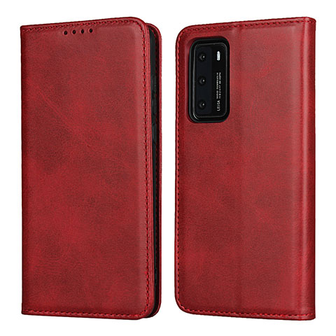 Custodia Portafoglio In Pelle Cover con Supporto T11 per Huawei P40 Rosso