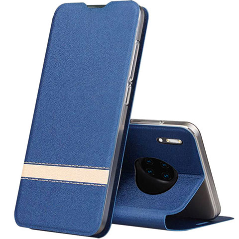 Custodia Portafoglio In Pelle Cover con Supporto T12 per Huawei Mate 30 Blu