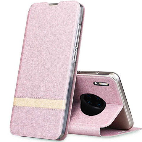 Custodia Portafoglio In Pelle Cover con Supporto T12 per Huawei Mate 30 Pro Oro Rosa