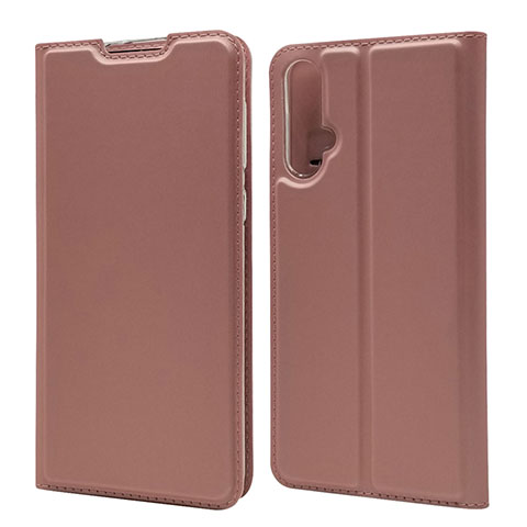 Custodia Portafoglio In Pelle Cover con Supporto T12 per Huawei Nova 5 Pro Oro Rosa
